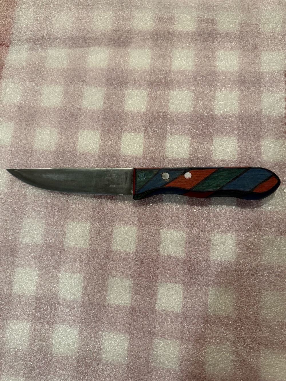 Custom Handmade Repurposed Vintage Utility Knife - Sharp - With Wooden Handle